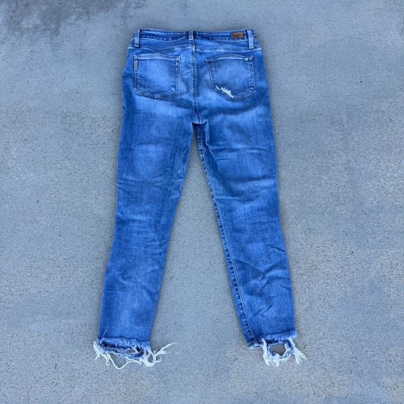 Paige Hoxton Crop Jeans Mid Rise Light Wash Denim Women's Blue Size 29 - Picture 5 of 13